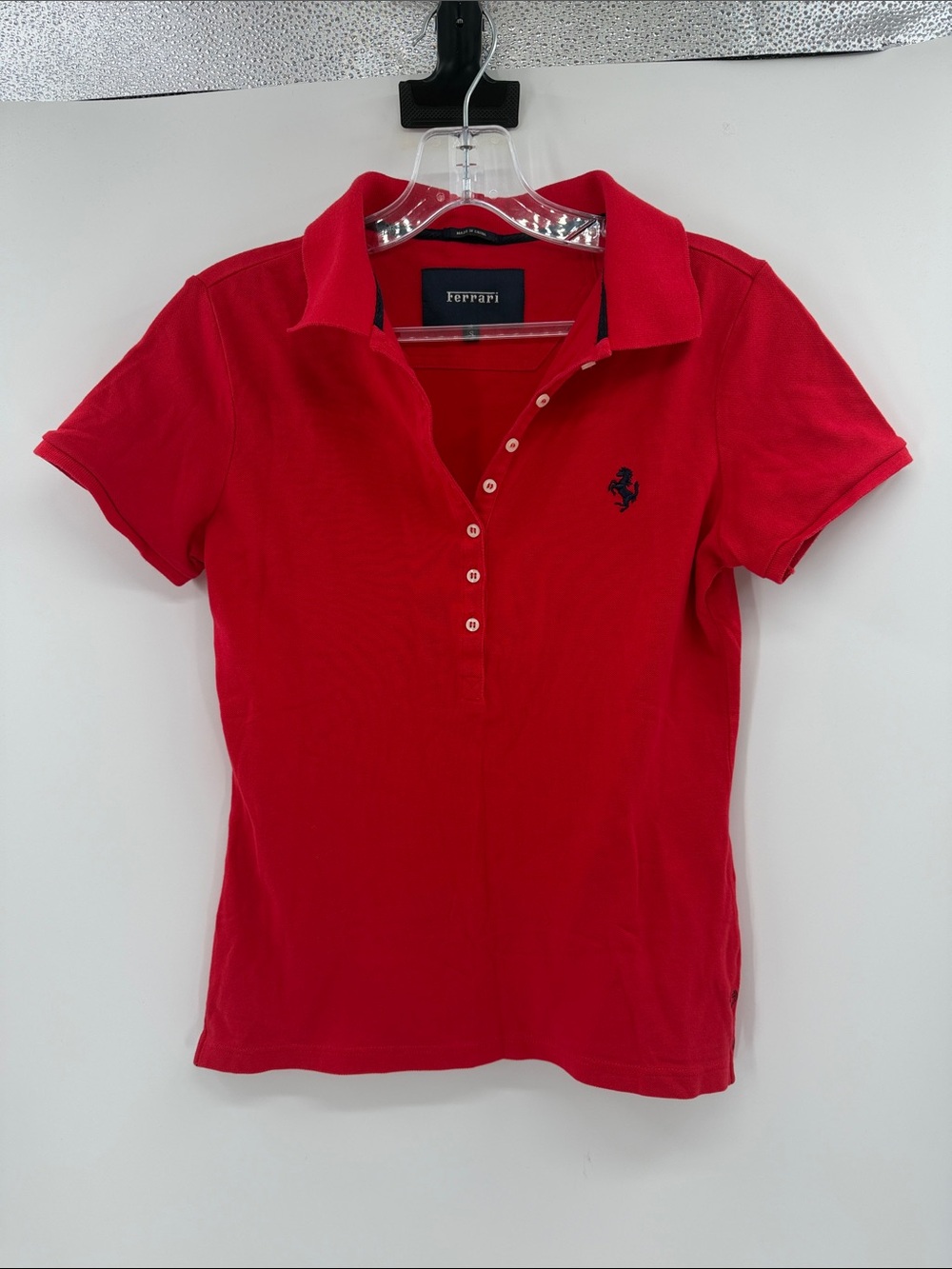 Ferrari Spa Women's Short Sleeve Polo Shirt - Red - Small